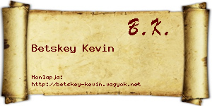 Betskey Kevin névjegykártya