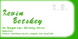 kevin betskey business card